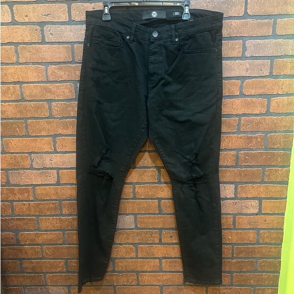 Jordan Craig Ross Men's Distressed Stretch Jeans - 36Wx32L Ripped Knee Goth